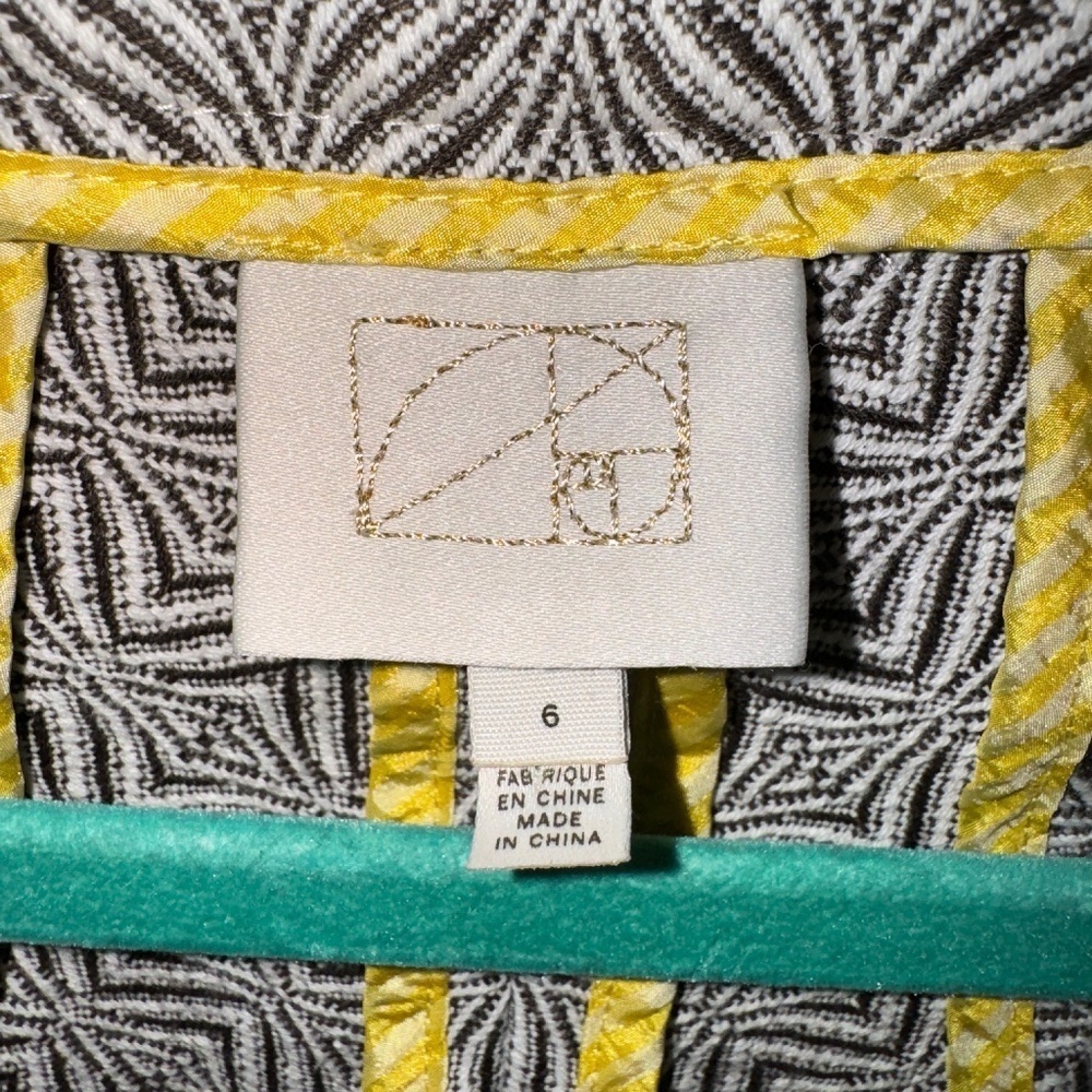 EUC Anthropologie Coquille Eyes For You Geometric Print Crop Blazer Size 6 - Picture 2 of 10